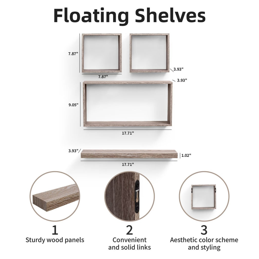 Floating Shelves 17.72 Wall Mounted Wood Shelves For Bathroom, Bedroom, Living - photo 7