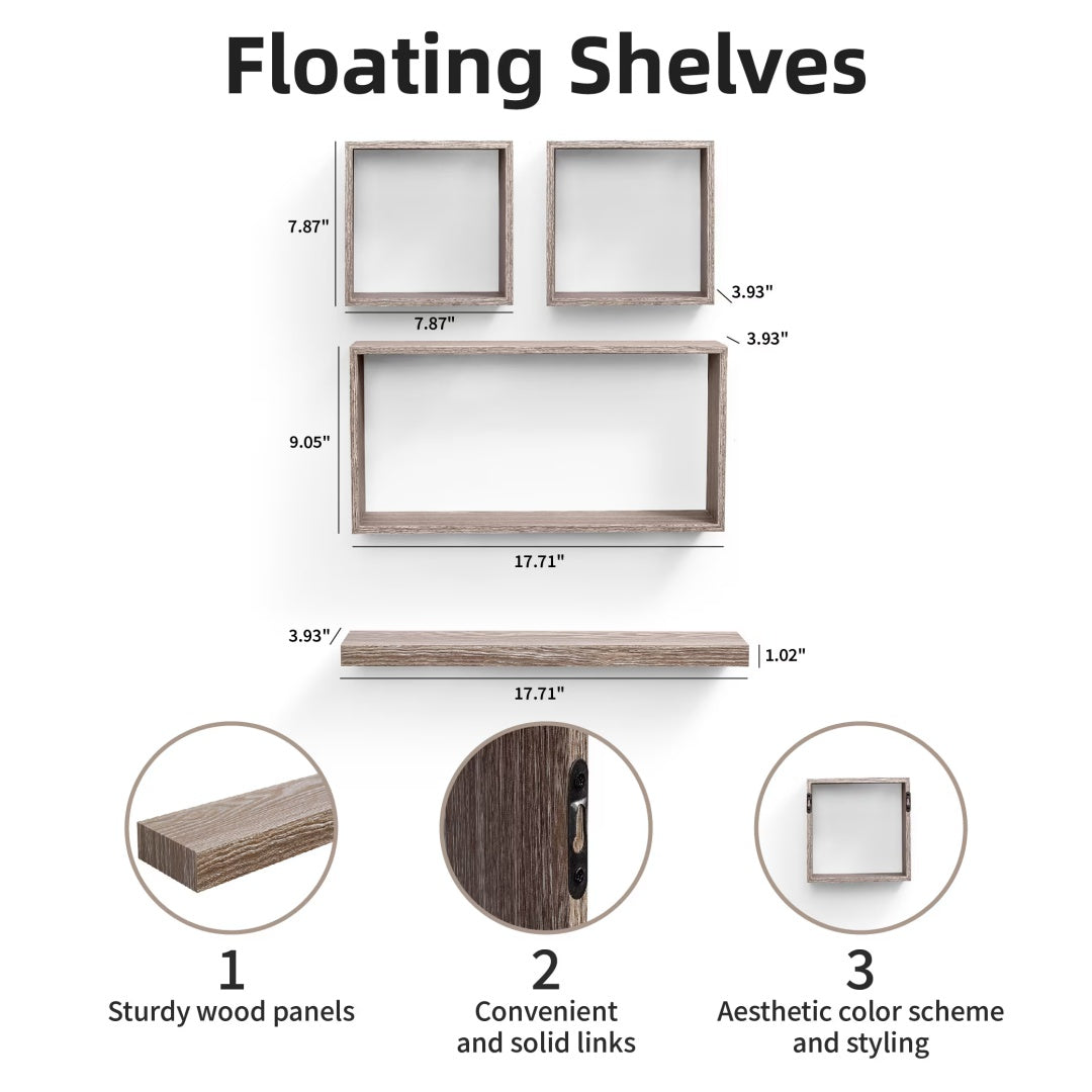 Floating Shelves 17.72 Wall Mounted Wood Shelves For Bathroom, Bedroom, Living - photo 7