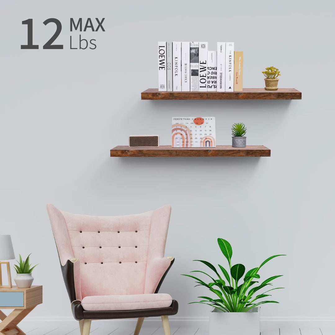 Floating Shelves 18.11 Wall Mounted Wood Shelves For Bathroom, Bedroom, Living - photo 2