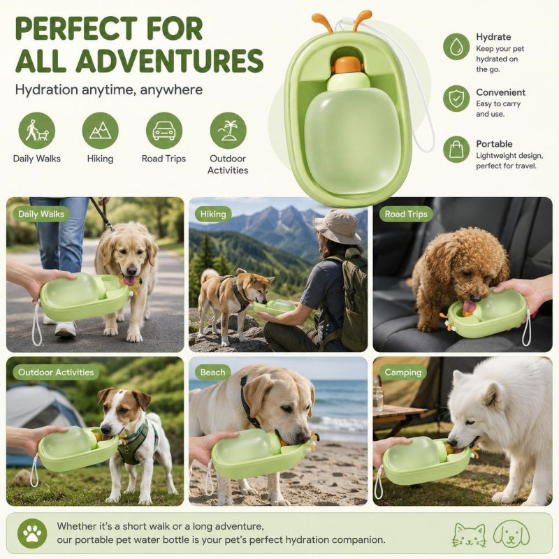 Portable Dog Water Bottle with Antler Design - photo 5