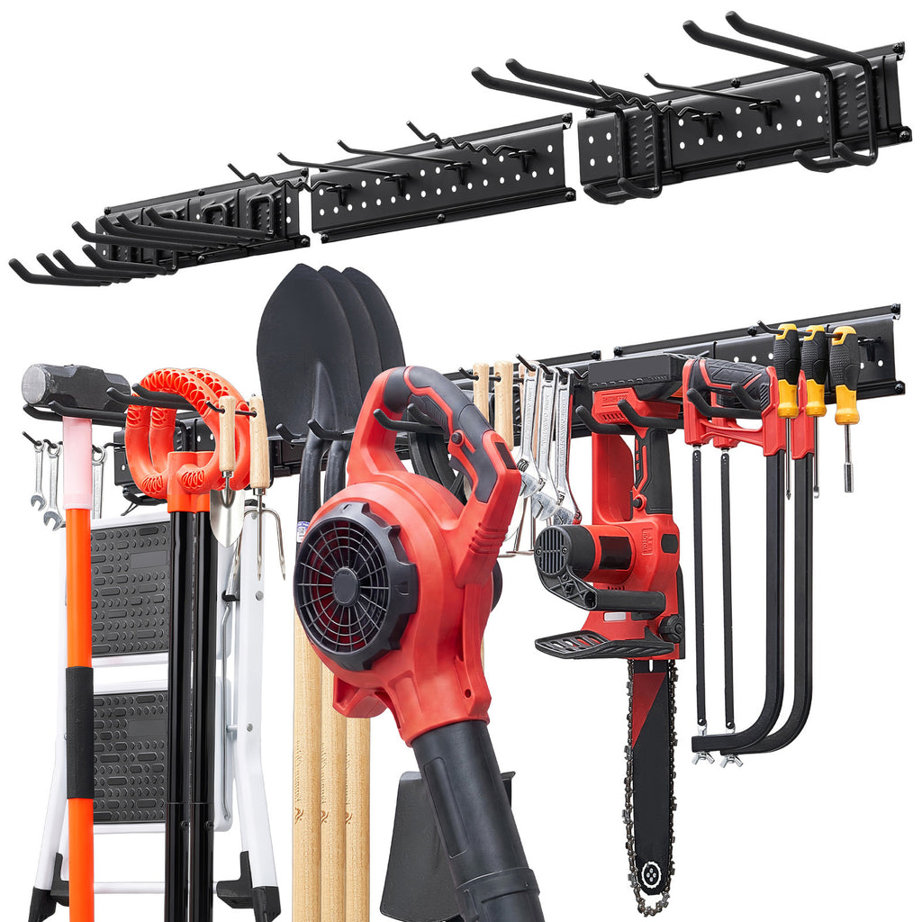 Garage Tool Organizer 49.5 Inch 600 Lbs Wall Mount Garden Tool Rack, Heavy Duty