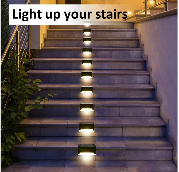 Solar Deck Lights — 8-Pack, Warm White, IP65