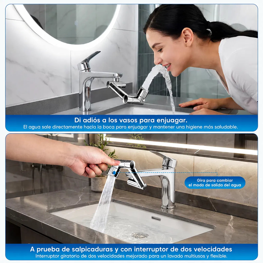 1440 Swiveling Faucet Extender, Brass Metal Robotic Arm Aerator with Flexible - photo 5