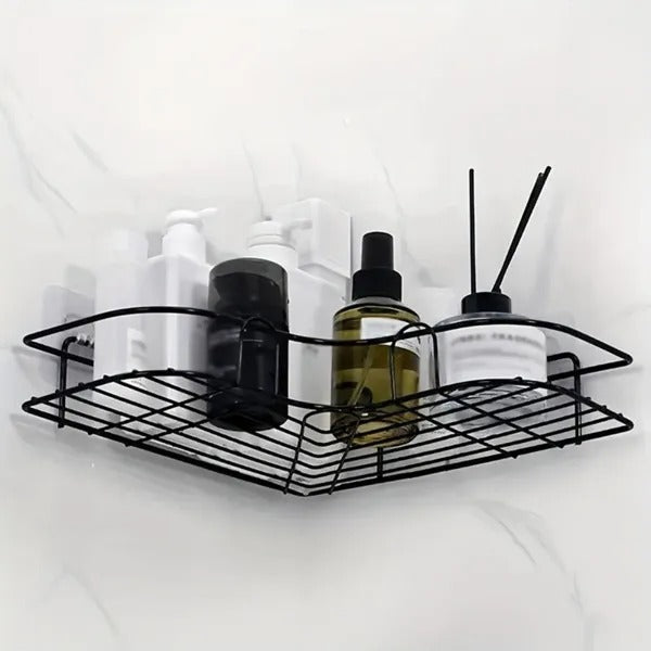 1pc Wall Mounted Bathroom Shelf, Shower Caddy Rack, No Punching Triangle