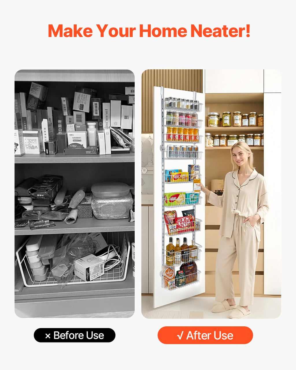 9-Tier Over The Door Pantry Organizer Hanging Storage Rack Adjustable Kitchen - photo 7