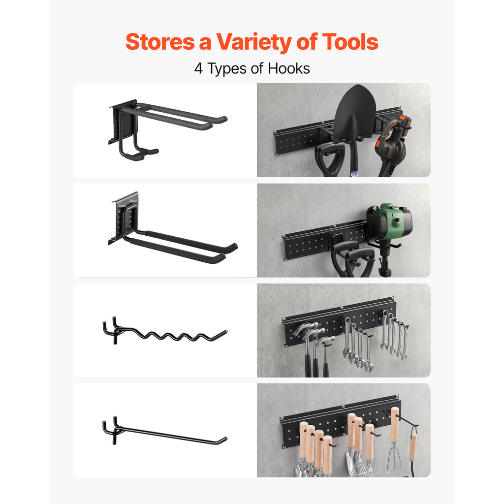 Garage Tool Organizer 49.5 Inch 600 Lbs Wall Mount Garden Tool Rack, Heavy Duty - photo 5
