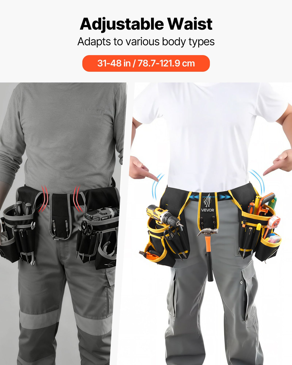 Tool Belt, Magnetic Tool Pouch For Men, 28 Pockets Heavy Duty Adjustable - photo 4