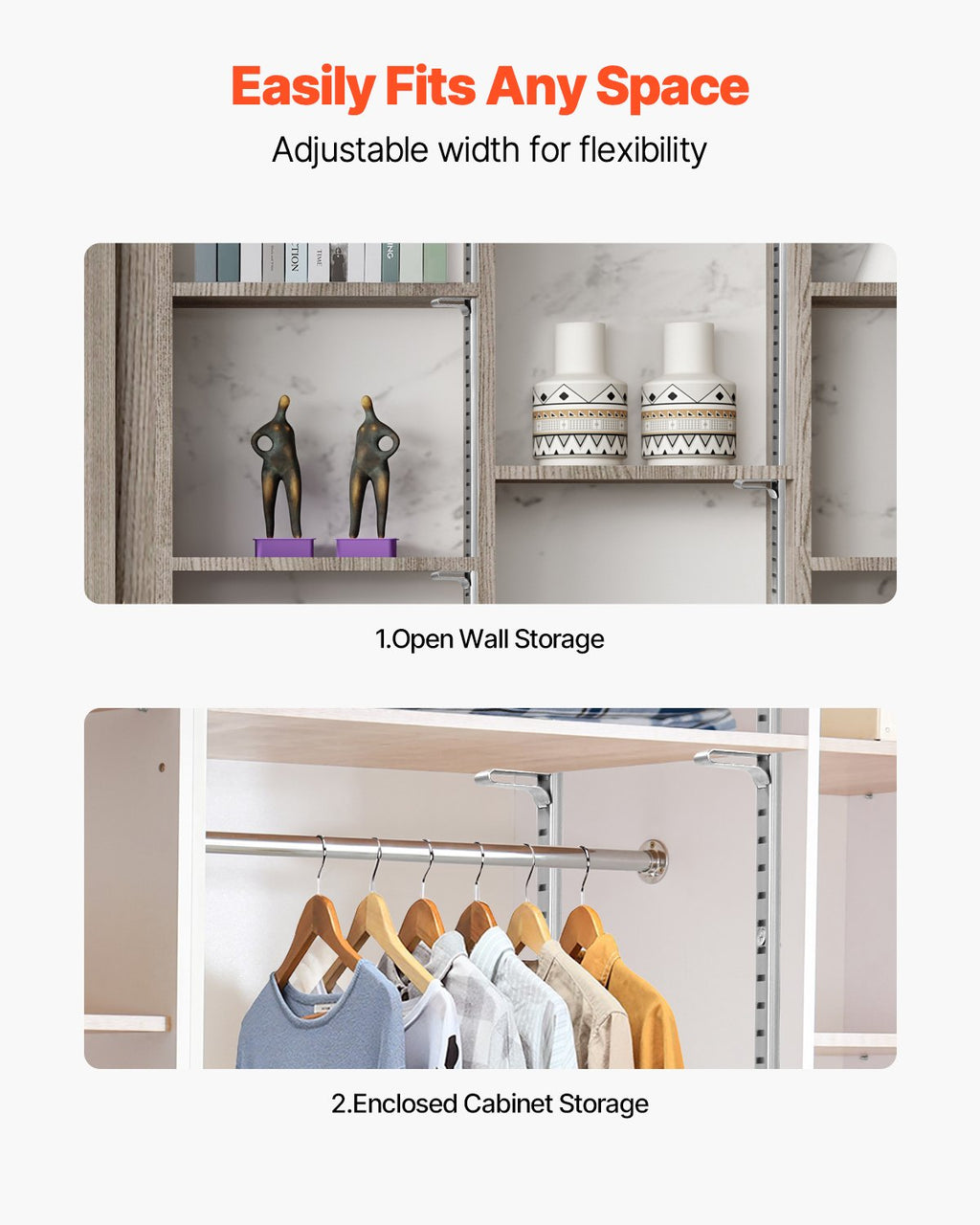 Adjustable Shelf Pilaster Strips, 36.3 in, 8-Pack