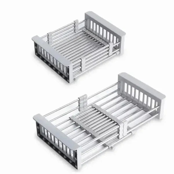 Adjustable Over-Sink Dish Drying Rack, Stainless Steel