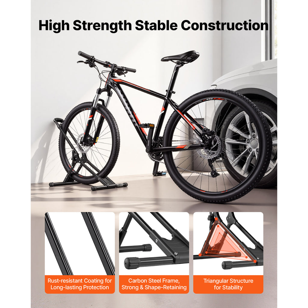 Foldable Freestanding Bike Stand for Garage Storage