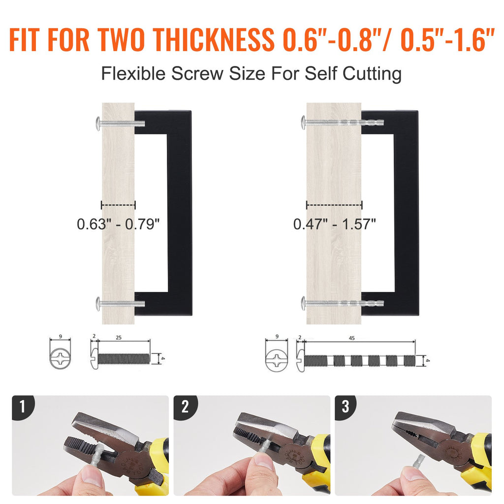 30 Pack Cabinet Pulls, 3.86in / 96mm Center To Center Slim Square Kitchen - photo 3