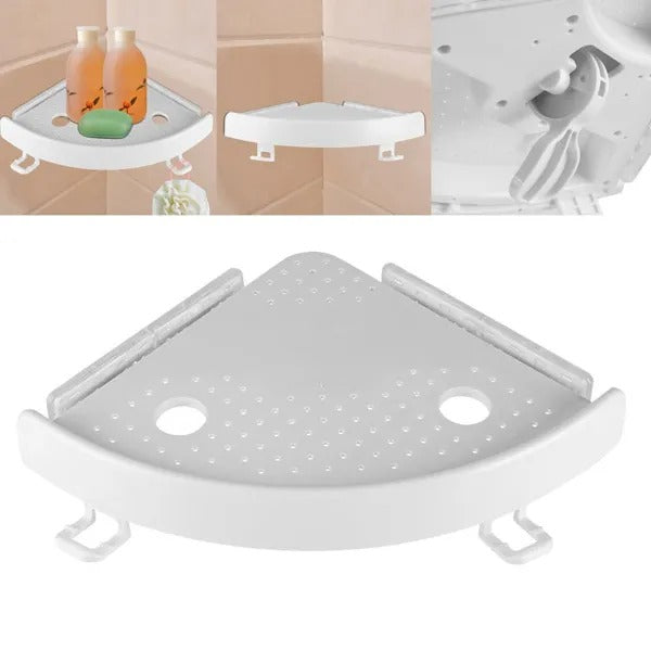 Bathroom Wall Corner Shelf Organizer Kitchen Corner Storage Rack Non-Marking - photo 2