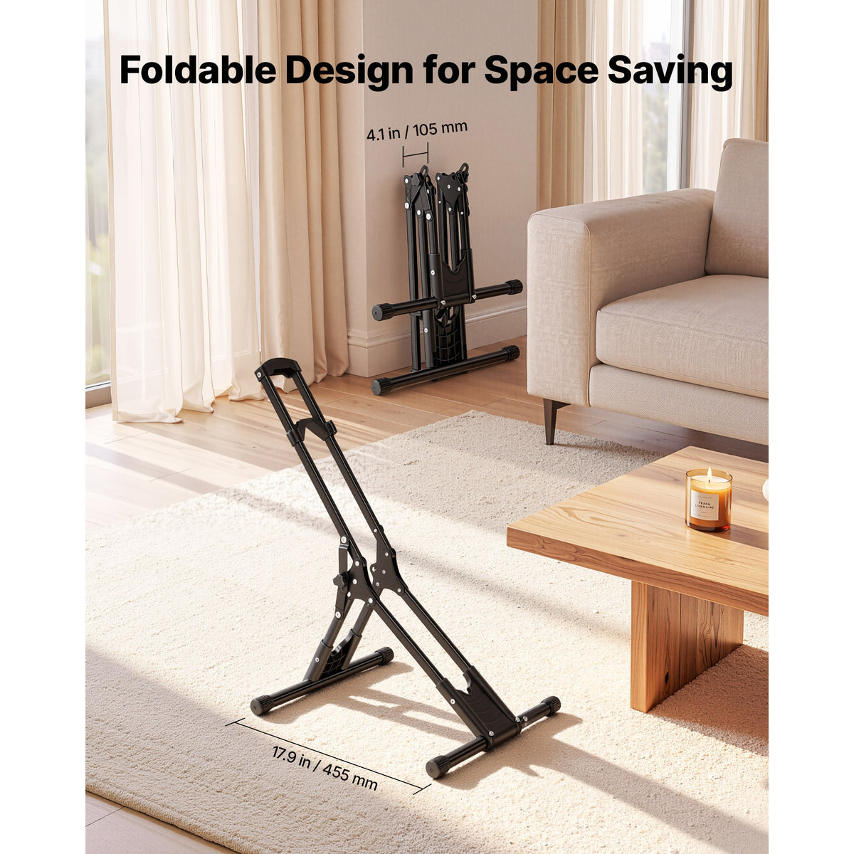 Foldable Freestanding Bike Stand for Garage Storage