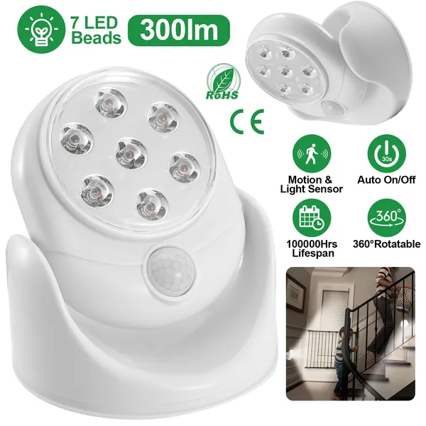 Wireless Motion Sensor Spotlight — 10W, 360° Rotatable - photo 3