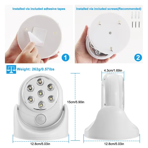 Wireless Motion Sensor Spotlight — 10W, 360° Rotatable - photo 4