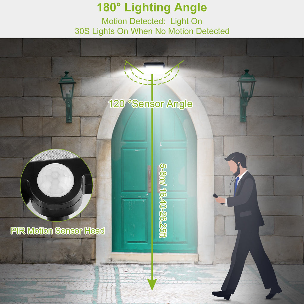 Solar Motion Sensor Flood Light Outdoor, IP65 Waterproof with Separate Solar Panel - photo 3