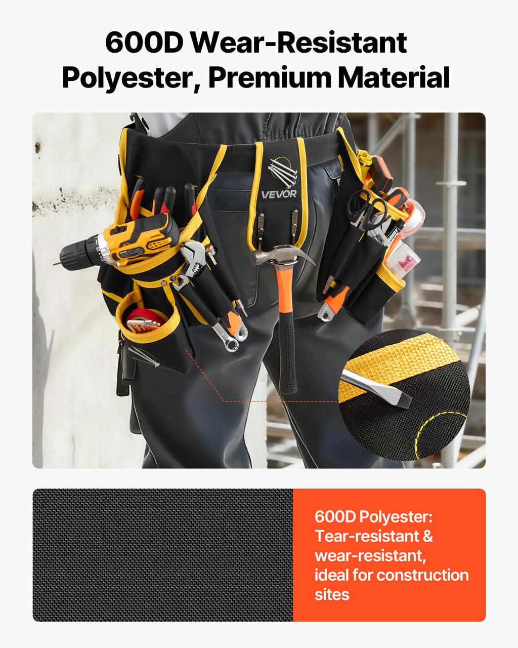 Tool Belt, Magnetic Tool Pouch For Men, 28 Pockets Heavy Duty Adjustable - photo 5