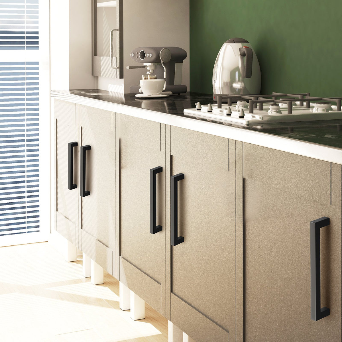 30 Pack Cabinet Pulls, 3.86in / 96mm Center To Center Slim Square Kitchen - photo 6